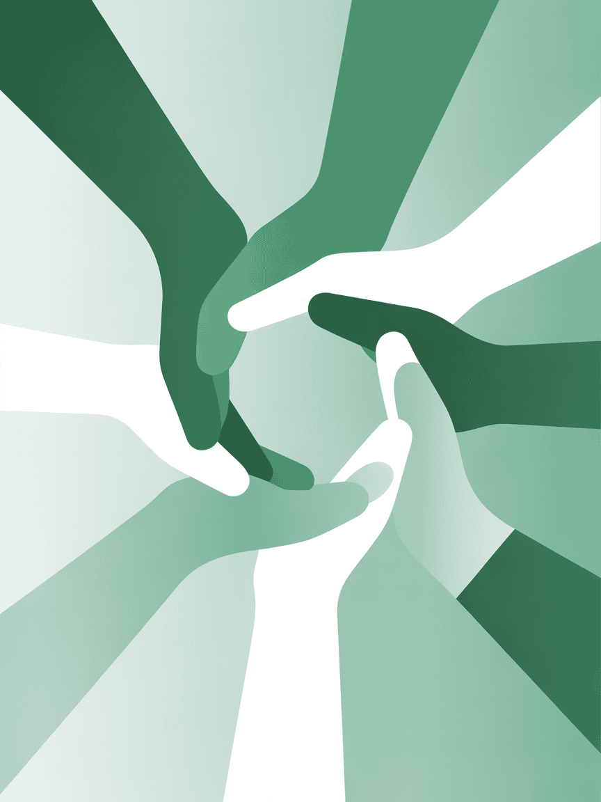 Hands coming together
